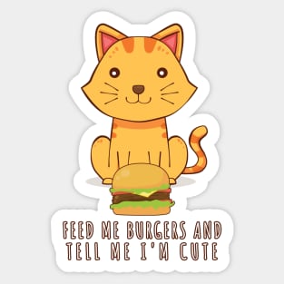 Burger Cat Sticker